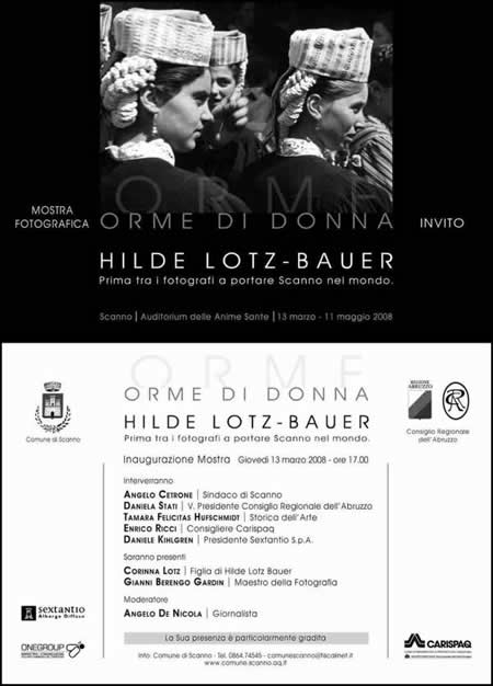 Invite for 2008 exhibition in Scanno